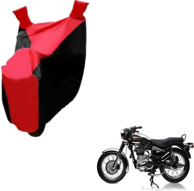 MOCKHE Two Wheeler Cover for Royal Enfield(Electra Delux, Black, Red)