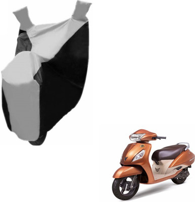 MOCKHE Two Wheeler Cover for TVS(Jupiter, Black, Silver)