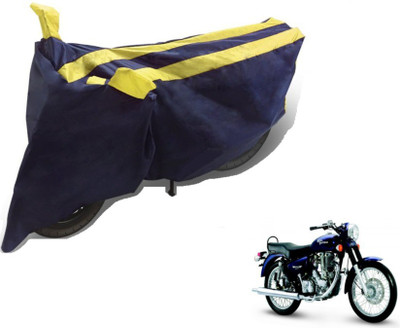 MOCKHE Two Wheeler Cover for Royal Enfield(Electra Delux, Black, Yellow)