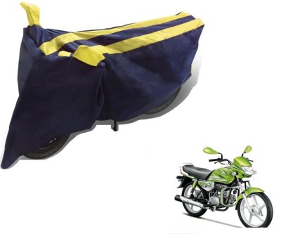 MOCKHE Two Wheeler Cover for Hero(HF Deluxe, Black, Yellow)