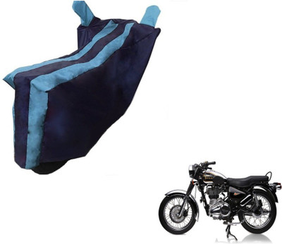 Flipkart SmartBuy Two Wheeler Cover for Royal Enfield(Electra Delux, Black, Blue)
