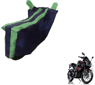 MOCKHE Two Wheeler Cover for Bajaj(Pulsar RS 200, Black, Green)