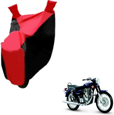 MOCKHE Two Wheeler Cover for Royal Enfield(Electra Delux, Black, Red)