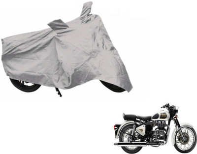 MOCKHE Two Wheeler Cover for Royal Enfield(Classic 350, Silver)