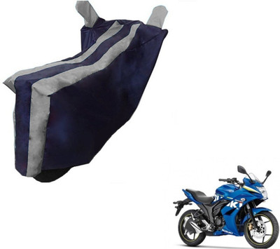 MOCKHE Two Wheeler Cover for Suzuki(Gixxer SF, Black, Silver)