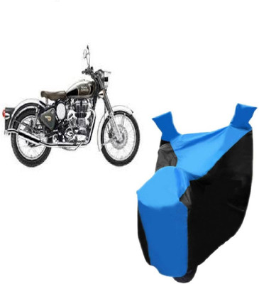 Auto Age Two Wheeler Cover for Royal Enfield(Classic Chrome, Blue)