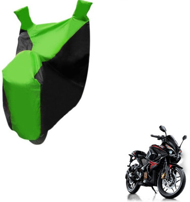MOCKHE Two Wheeler Cover for Bajaj(Pulsar RS 200, Black, Green)