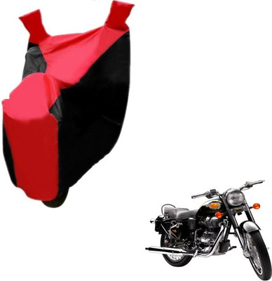 MOCKHE Two Wheeler Cover for Royal Enfield(Bullet 500, Black, Red)