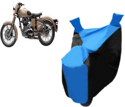 Auto Age Two Wheeler Cover for Royal Enfield(Classic Chrome, Blue)