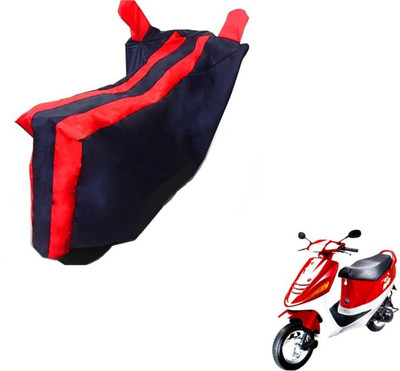 MOCKHE Two Wheeler Cover for Kinetic(Black, Red)