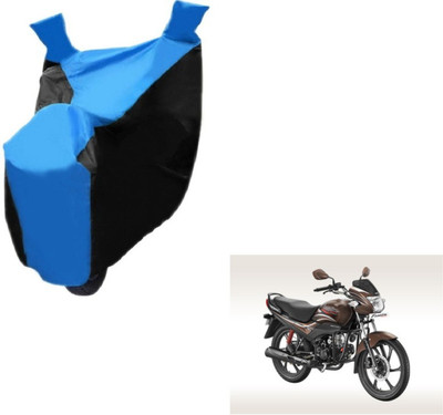 MOCKHE Two Wheeler Cover for Hero(Passion Pro, Black, Blue)