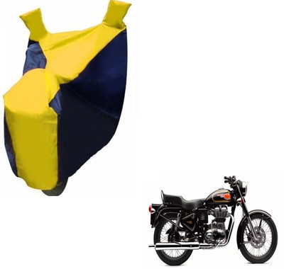 MOCKHE Two Wheeler Cover for Royal Enfield(500, Black, Yellow)