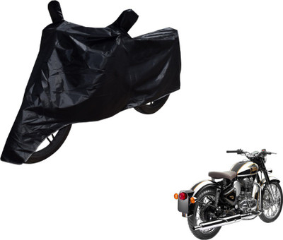 MOCKHE Two Wheeler Cover for Royal Enfield(Classic Chrome, Black)