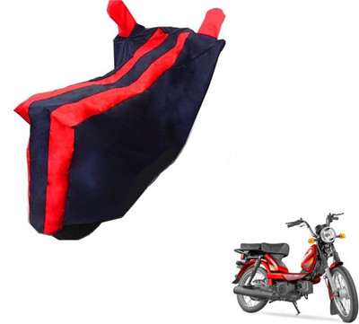 MOCKHE Two Wheeler Cover for TVS(Heavy Duty Super XL, Black, Red)