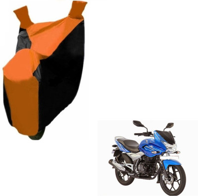 MOCKHE Two Wheeler Cover for Bajaj(Discover 150 f, Black, Orange)