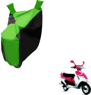 MOCKHE Two Wheeler Cover for TVS(Scooty Pep+, Black, Green)
