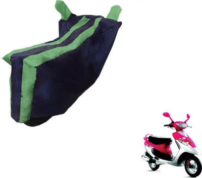 MOCKHE Two Wheeler Cover for TVS(Scooty Pep+, Black, Green)