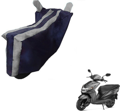 MOCKHE Two Wheeler Cover for Honda(Dio, Black, Silver)
