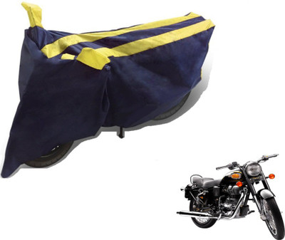 MOCKHE Two Wheeler Cover for Royal Enfield(Bullet 500, Black, Yellow)