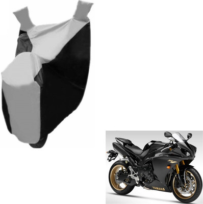 MOCKHE Two Wheeler Cover for Yamaha(YZF R1, Black, Silver)