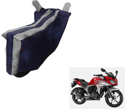 MOCKHE Two Wheeler Cover for Yamaha(Fazer, Black, Silver)