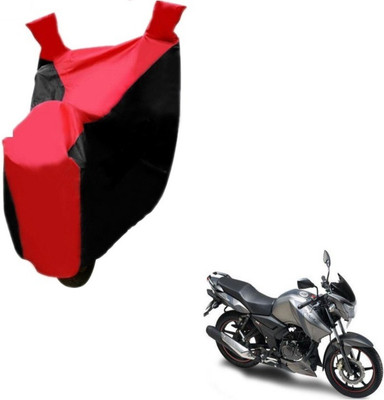 MOCKHE Two Wheeler Cover for TVS(Apache, Black, Red)