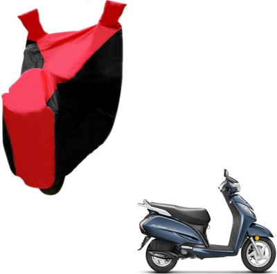 MOCKHE Two Wheeler Cover for Honda(Activa 3G, Black, Red)