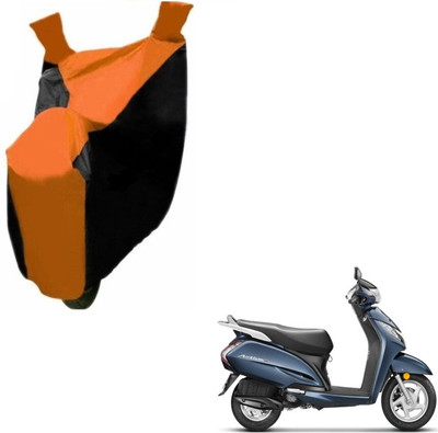 MOCKHE Two Wheeler Cover for Honda(Activa 3G, Black, Orange)