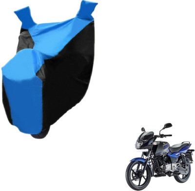MOCKHE Two Wheeler Cover for Bajaj(Pulsar 150 DTS-i, Black, Blue)