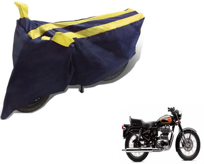 MOCKHE Two Wheeler Cover for Royal Enfield(500, Black, Yellow)