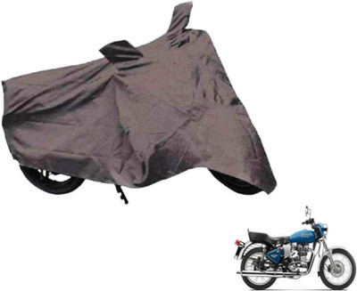 MOCKHE Two Wheeler Cover for Royal Enfield(Electra Delux, Grey)