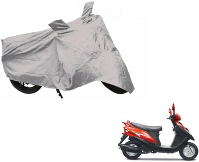 MOCKHE Two Wheeler Cover for Mahindra(Flyte, Silver)