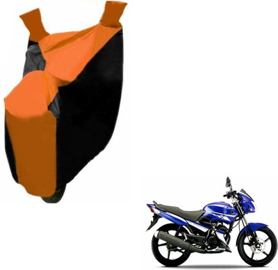 MOCKHE Two Wheeler Cover for Yamaha(Gladiator, Black, Orange)