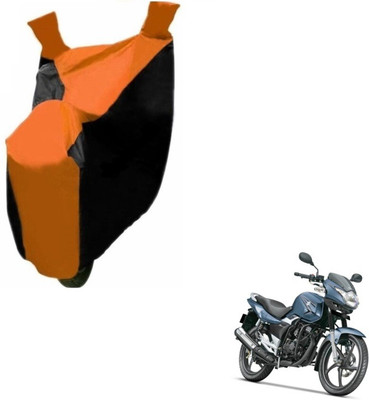 MOCKHE Two Wheeler Cover for Suzuki(GS 150R, Black, Orange)