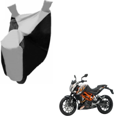 MOCKHE Two Wheeler Cover for KTM(Duke 390, Black, Silver)