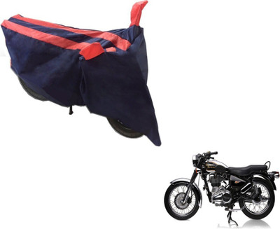 MOCKHE Two Wheeler Cover for Royal Enfield(Electra Delux, Black, Orange)