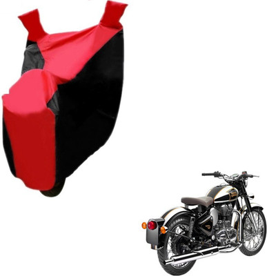 MOCKHE Two Wheeler Cover for Royal Enfield(Classic Chrome, Black, Red)
