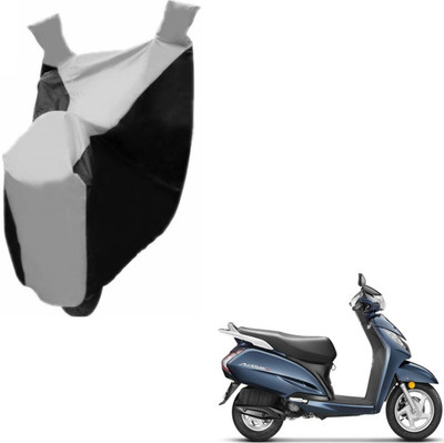 MOCKHE Two Wheeler Cover for Honda(Activa 3G, Black, Silver)