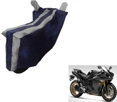 MOCKHE Two Wheeler Cover for Yamaha(YZF R1, Black, Silver)