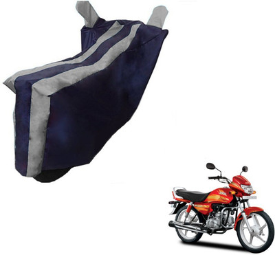 MOCKHE Two Wheeler Cover for Hero(CD deluxe, Black, Silver)