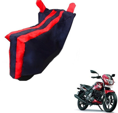 MOCKHE Two Wheeler Cover for TVS(Flame SR125, Black, Red)