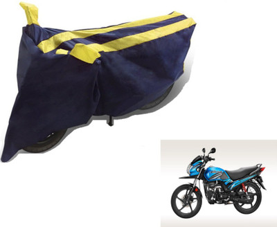 MOCKHE Two Wheeler Cover for Hero(Passion Pro TR, Black, Yellow)