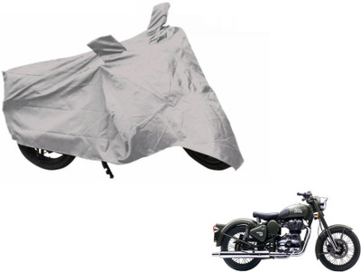 Flipkart SmartBuy Two Wheeler Cover for Royal Enfield(Battle Green, Silver)