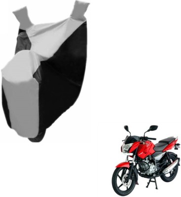 MOCKHE Two Wheeler Cover for Bajaj(Pulsar 135 LS DTS-i, Black, Silver)