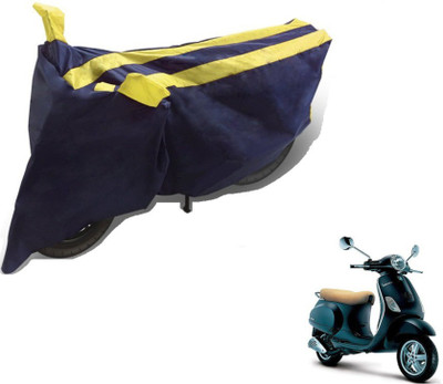 MOCKHE Two Wheeler Cover for Universal For Bike(Piaggio Vespa, Black, Yellow)