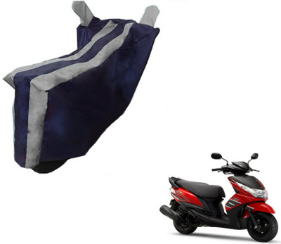 MOCKHE Two Wheeler Cover for Yamaha(Ray Z, Black, Silver)
