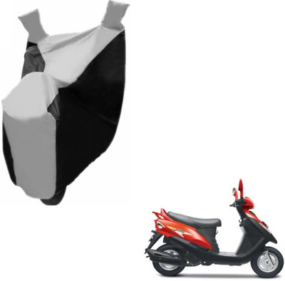 MOCKHE Two Wheeler Cover for Mahindra(Flyte, Black, Silver)