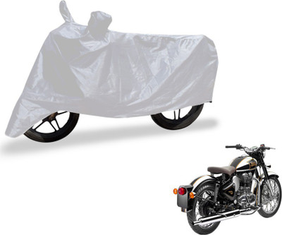 MOCKHE Two Wheeler Cover for Royal Enfield(Classic Chrome, Silver)