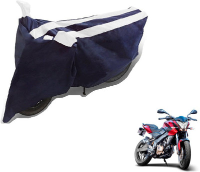 MOCKHE Two Wheeler Cover for Bajaj(Pulsar 200 NS DTS-i, Black, White)