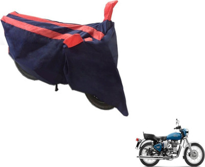 MOCKHE Two Wheeler Cover for Royal Enfield(Electra Delux, Black, Orange)